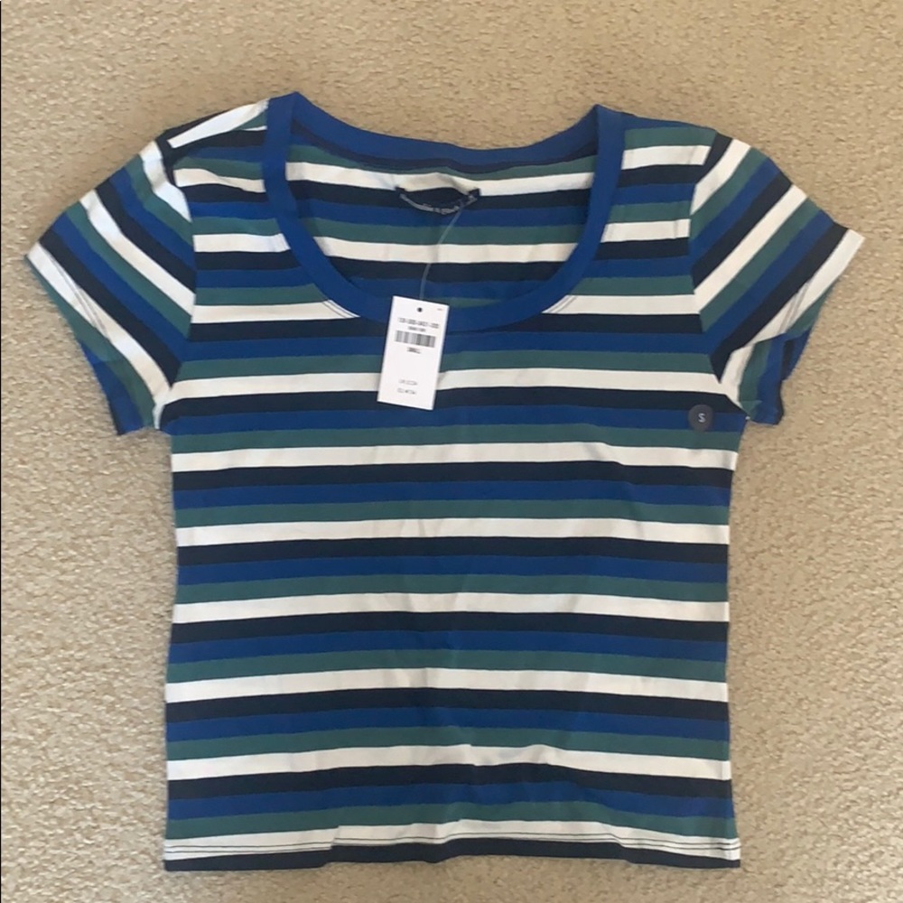 COPY - Abercrombie Striped Cropped t shirt